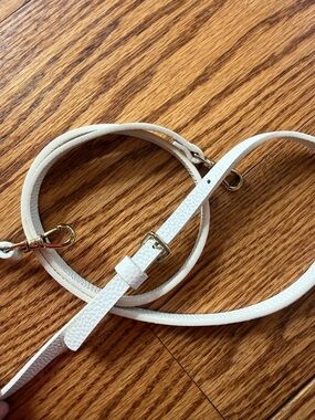 Bandolier Ivory Leather Adjustable Crossbody Emma Strap with Gold Hardware